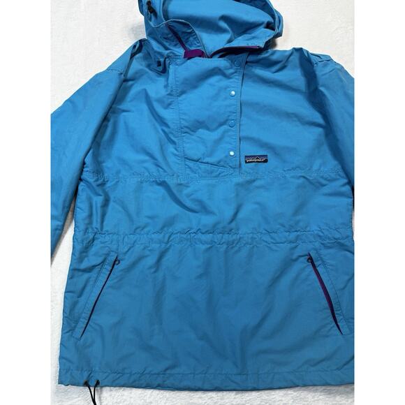 Vintage Patagonia Women’s Anorak Pullover Hooded Windbreaker Teal Size 10 . - Picture 1 of 10